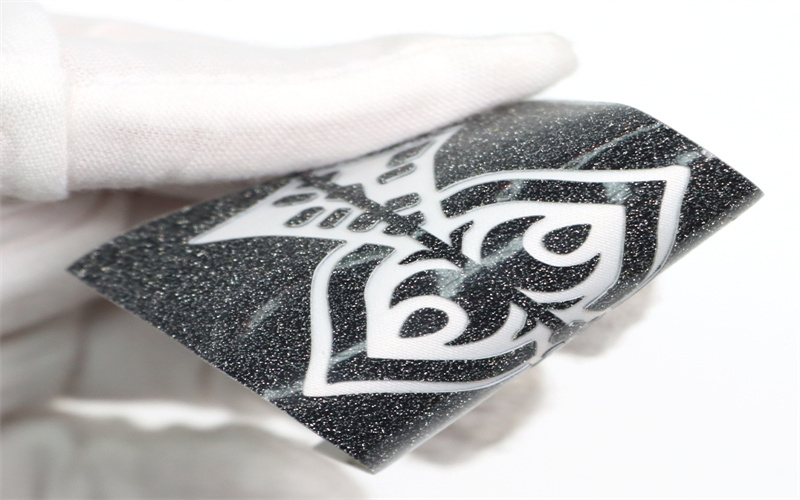 黑色闪粉硅胶烫标 钻石闪粉立体热转印3D硅胶标 亮面硅胶热转印烫画矽利康烫标